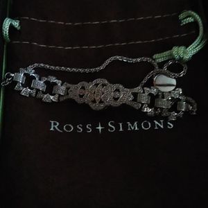Stirling silver and diamond bracelet